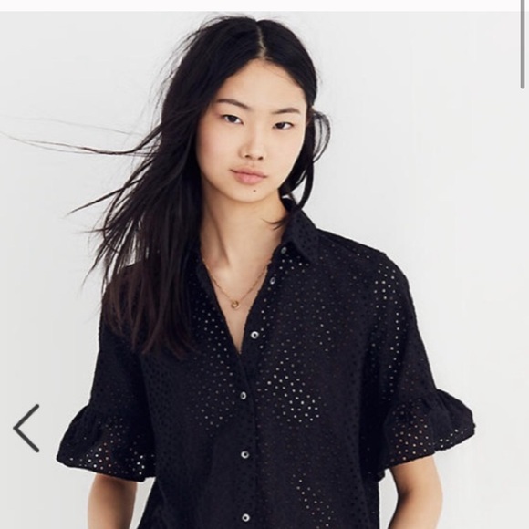 Black eyelet blouse Clearance